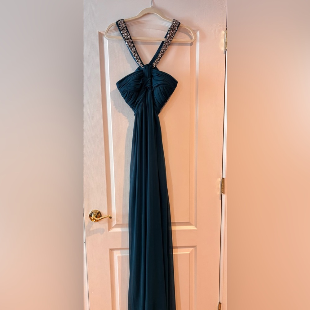Sophisticated Teal Prom Dress